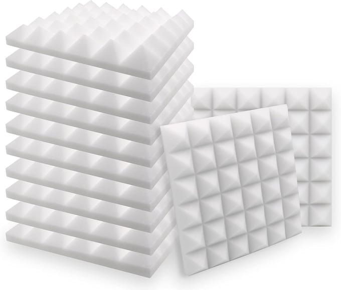 Akoestisch Schuim - Geluidsisolatie Panelen - Studio Geluidsdemping - Vlamvertragend Materiaal - 30x30x5cm - Wit