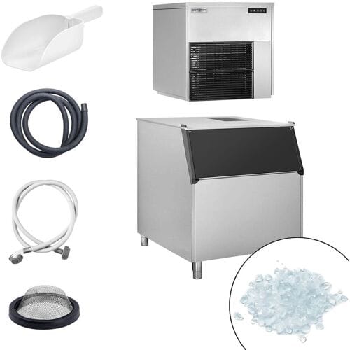 GGM Gastro Flockeneisbereiter - 565 kg / 24 h - inkl. Eisvorratsbehälter Zilver