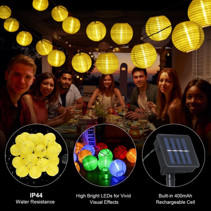6.5Meter/21.3Ft 30 LED's Zonne-energie Energie Feeënlicht Lichtslinger Gazonlamp met Constante veelkleurig