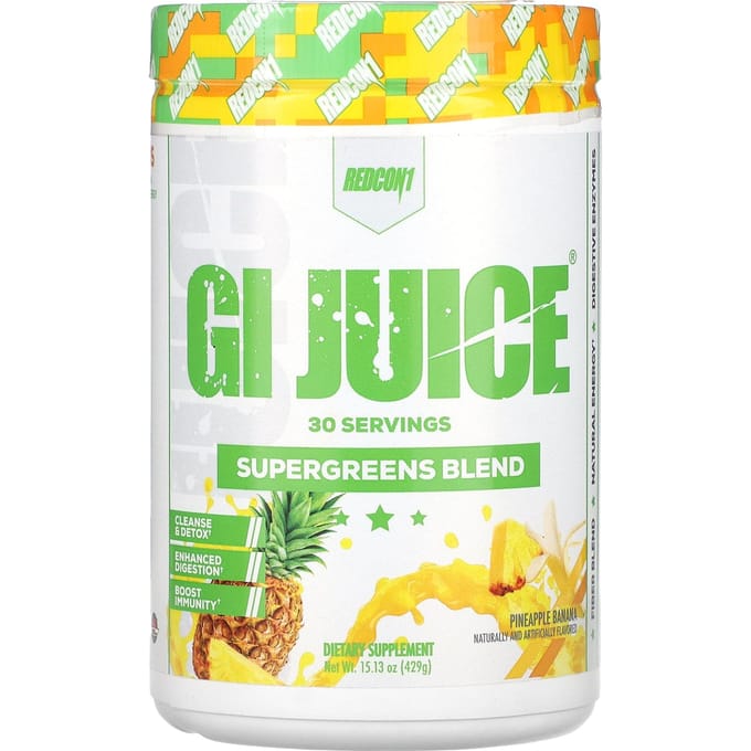 Redcon1, GI Juice, Mélange Supergreen, Saveur Ananas Banane, 15,13 oz (429 g)