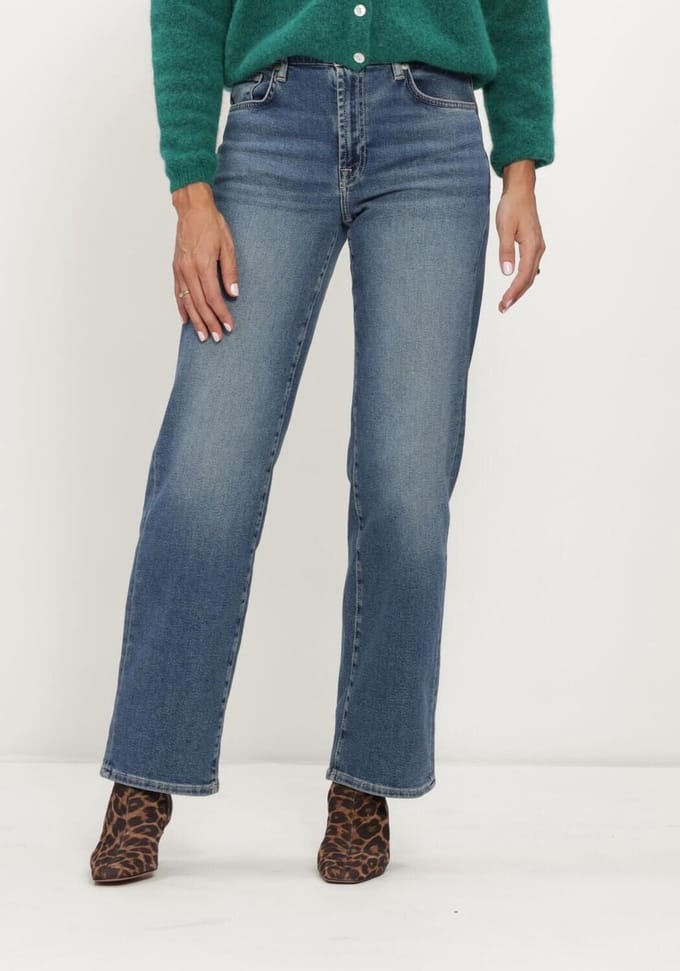 7 For All Mankind Stovepipe Straight Tide Break Jeans Dames - Broek - Blauw - Maat 31
