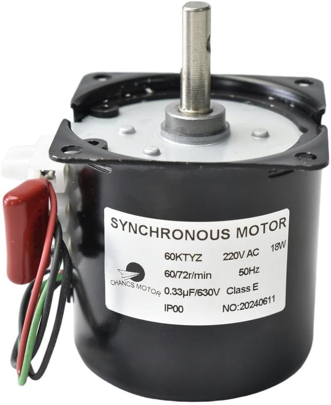 Synchrone Motor 220V met Hoog Koppel, 60-72 TPM, CW/CCW Richting Instelbaar