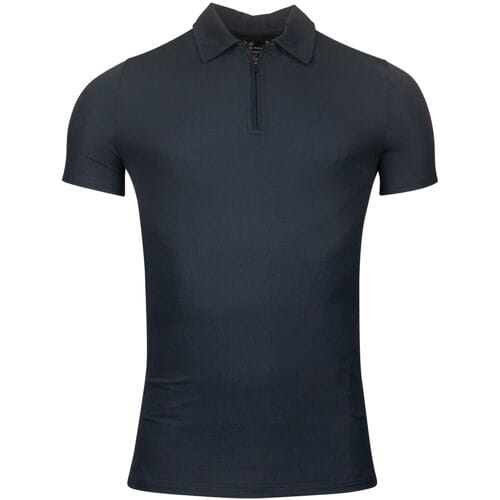 Thomas Maine Polo Short Sleeve Zip Collar Hyperflex Piqué Navy / male