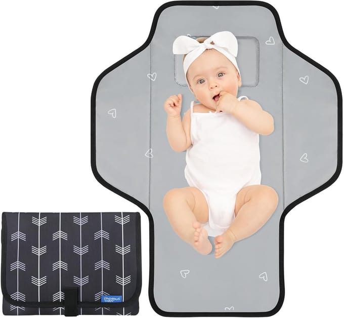 Draagbaar Aankleedkussen voor Baby - Waterdicht & Compact Verschoningsmat met Kussen voor Onderweg