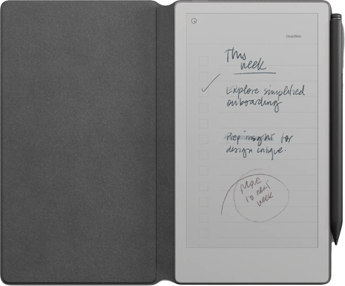 reMarkable Book Folio Premium Leather Black voor Paper Pro Move 7,3"
