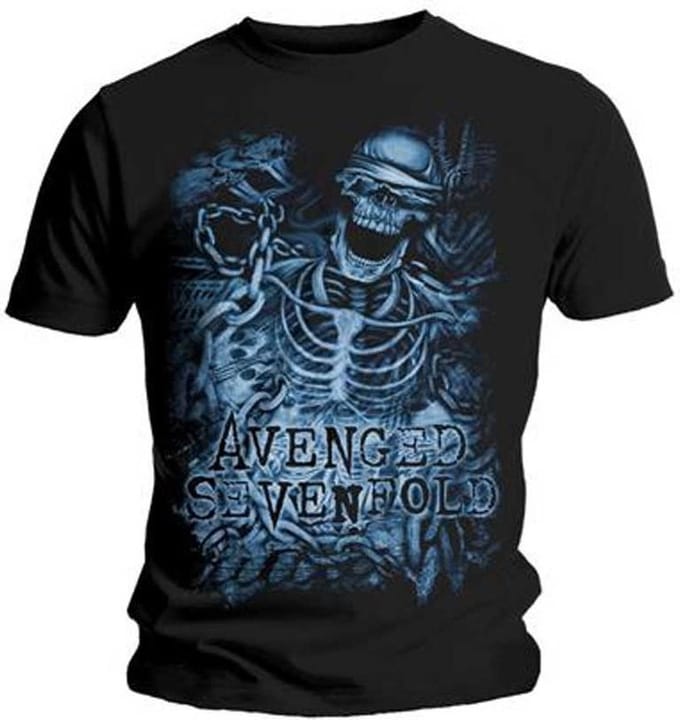 Avenged Sevenfold - Chained Skeleton Heren T-shirt - M - Zwart
