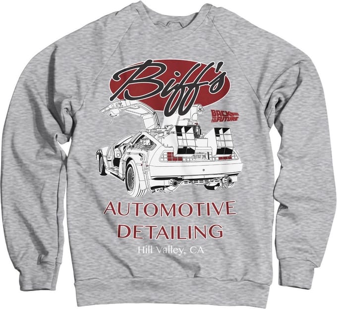 Back to the Future Biff's Automotive Detailing-sweatshirt, grijs gemêleerd