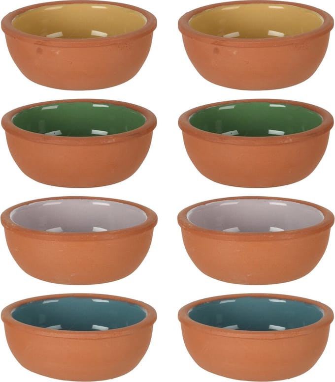 Excellent Houseware Tapas schaaltjes - 20x st - 10 x 4 cm - 150 ml - terracotta - hapjes bakjes