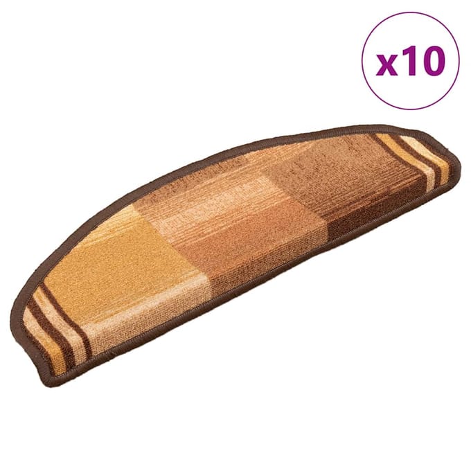 vidaXL - Trapmatten - zelfklevend - 10 - st - 65x21x4 - cm - bruin