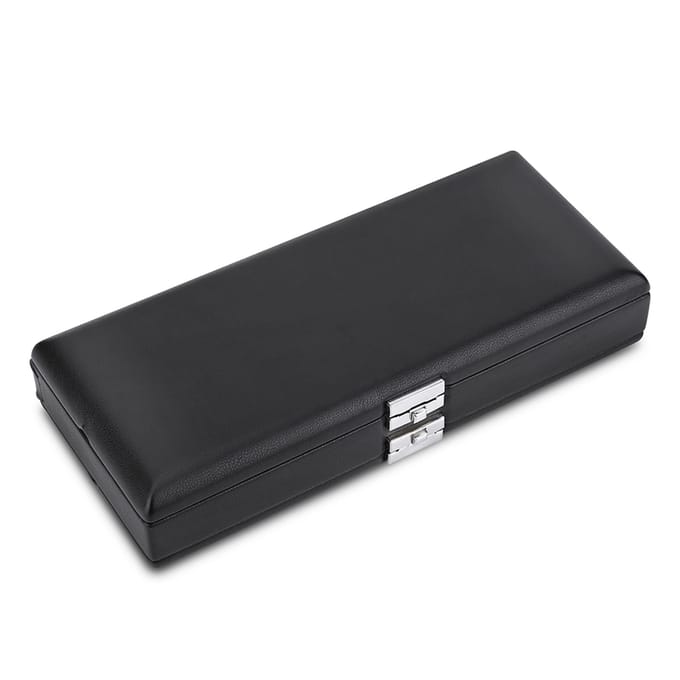 Houten PU Lederen Omslag Riet Etui Houder 2 Lagen Opbergdoos voor 40 stuks Hobo Riet gray