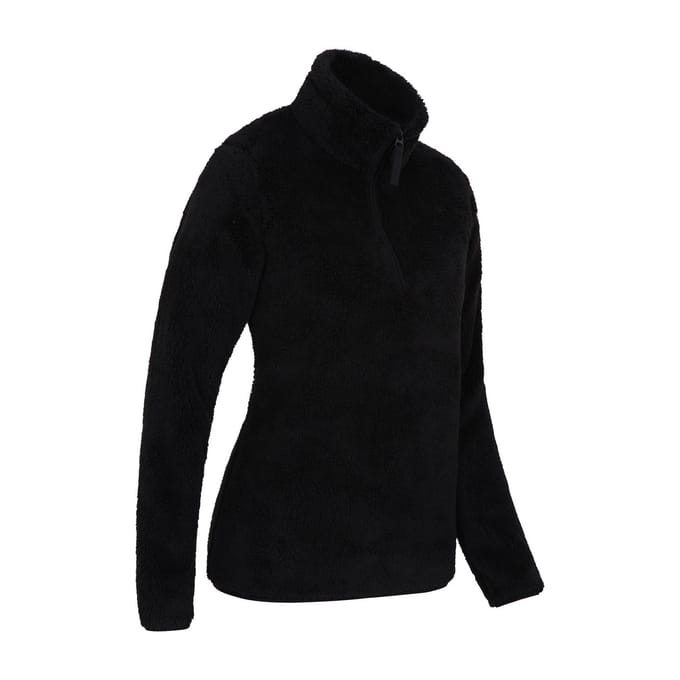 Mountain Warehouse Dames/Dames Teddy Fleece Quarter Zip Fleece Top (Zwart)