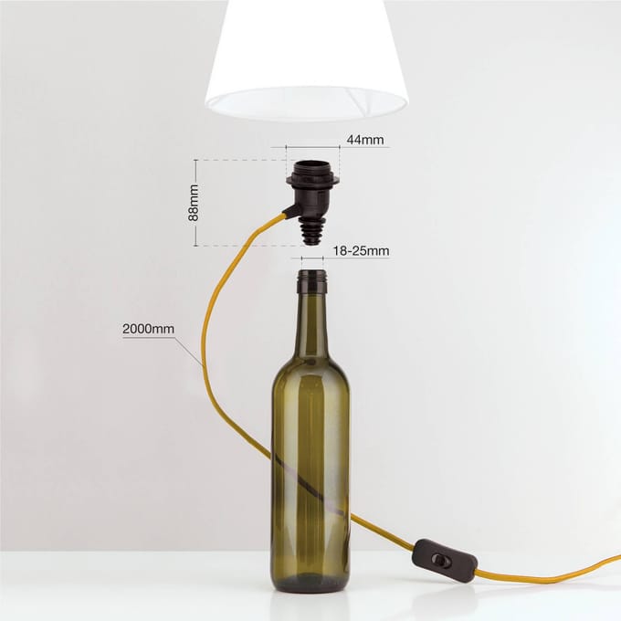 ORION E27-fitting BOTTLE, kabel goud, lengte 200 cm