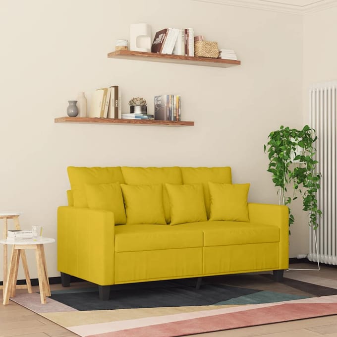 vidaXL - Tweezitsbank - 120 - cm - fluweel - geel
