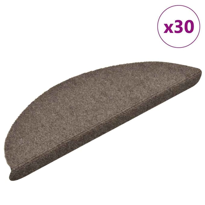 vidaXL - Trapmatten - Zelfklevend - 30 - stuks - 56x17x3 - cm - Beige - Halfrond