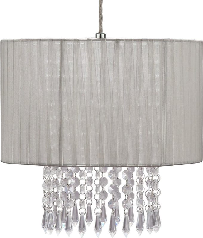 Argos Home Lampenkap Grazia Voile Droplet Shade - Grijs