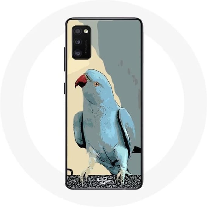 Coque - Samsung - Galaxy A41 - Souple - Perruches perroquets - Bleu bleu