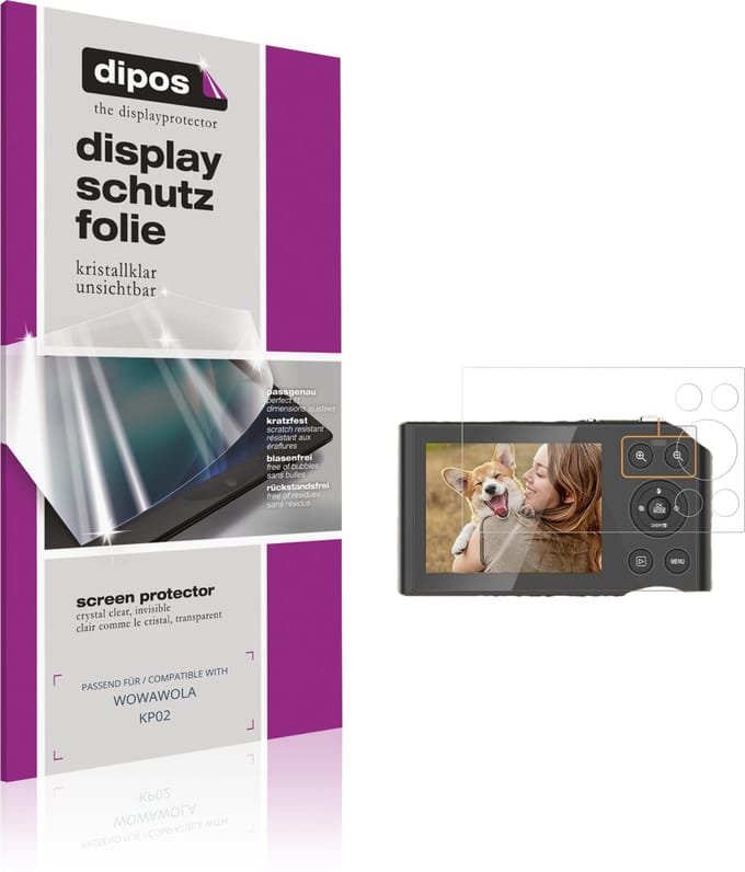 dipos – 4x Beschermfolie geschikt voor WOWAWOLA KP02 | Krasbestendige & heldere Screenprotector Ultra-Thin