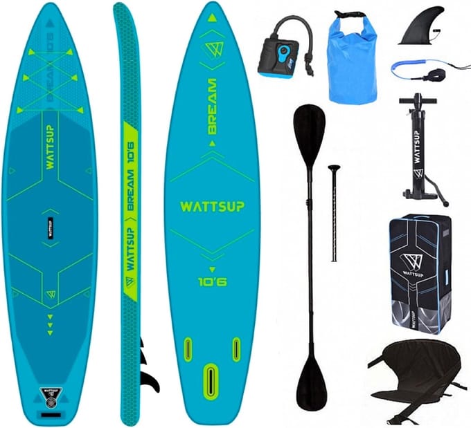 Wattsup Bream Combo 10´6´´ Opblaasbare Paddle Surf Set Blauw 320 cm / 81 cm