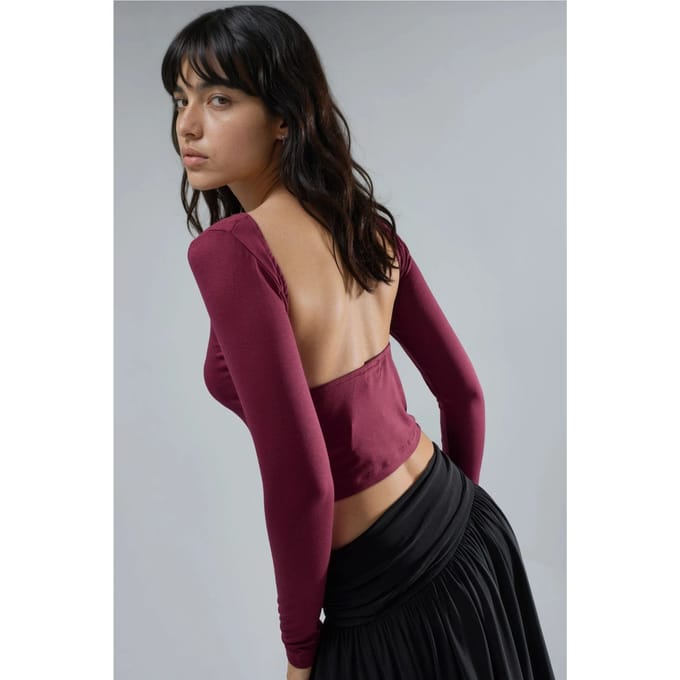 Slim Fit Cropped Blouse met Achterdetail