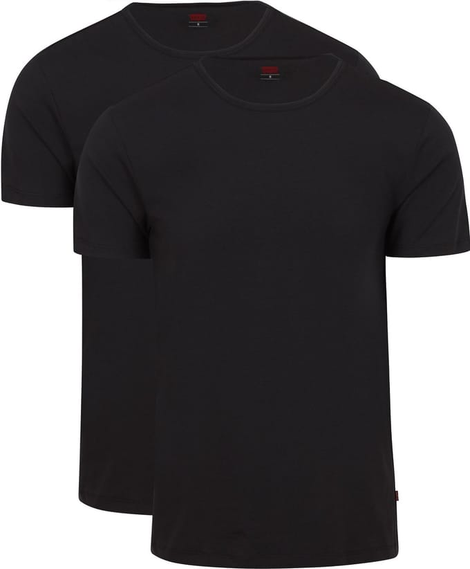 Levi's T-shirt Ronde Hals Zwart 2Pack - Maat L - Heren - Basic T-shirt