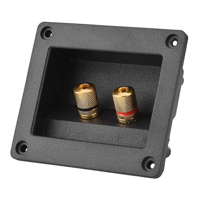 Allecto - Speaker Terminal Box - Met 2 Binding Posts - Zwart - Voor
