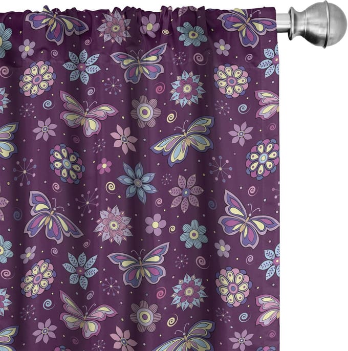 ABAKUHAUS gordijnen – set van 2 – 150 x 175 cm – microvezel multikleurig
