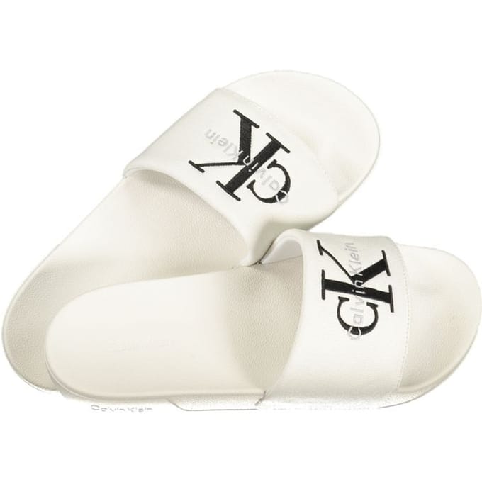 Calvin Klein Witte Polyurethaan Heren Slipper