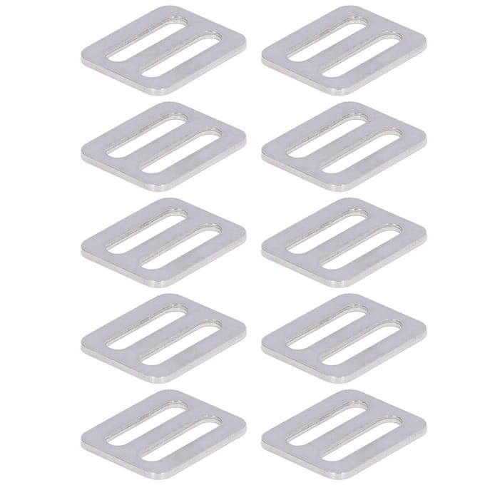 Lot de 10 attaches à boucle réglables en acier inoxydable 316 pour sangles de collier white