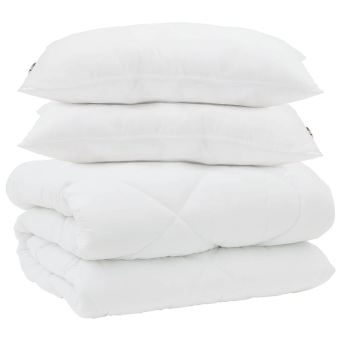 vidaXL - Winter - Duvet - met - kussen - 3 - st - Wit - Microvezel