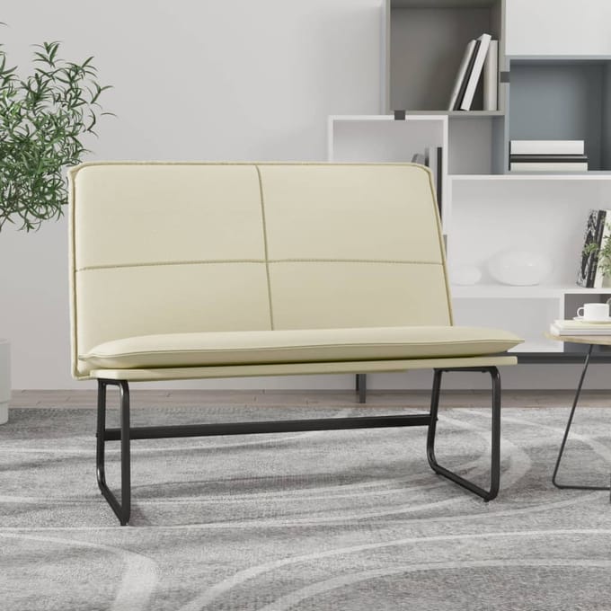 vidaXL Bankje 100x75x76 cm kunstleer crèmekleurig