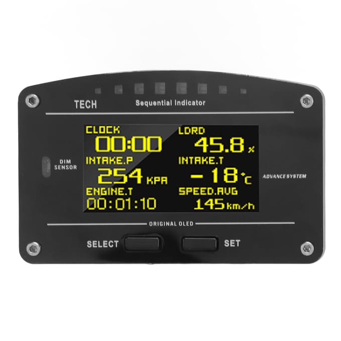 9V tot 16V OBD2 Meter DO907OBD Nauwkeurig Multifunctioneel Dashboard Race Display voor Auto black