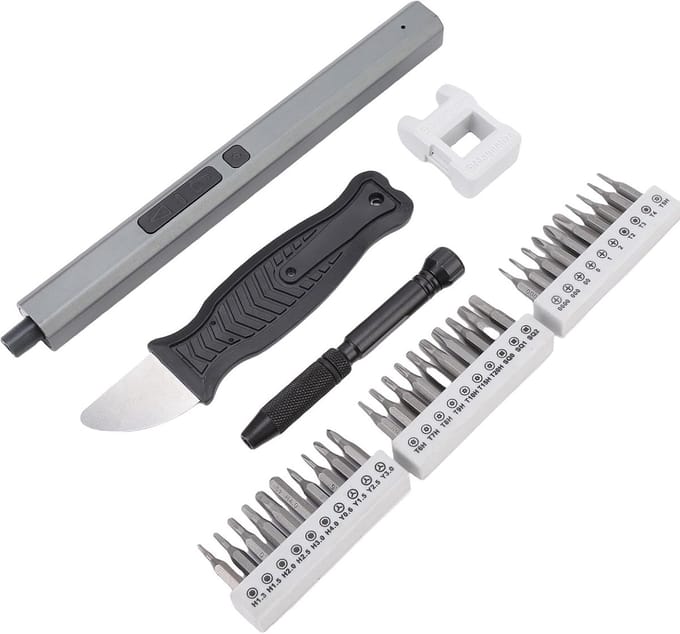 Draadloze Schroevendraaier Set - Elektrische Schroevendraaier - Klusjes Thuis - 40 Delige Bit Set - 350mAh Batterij - Grijs