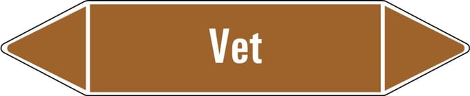 Vet leidingmarkering op vel 75 x 17 mm - 8 per vel