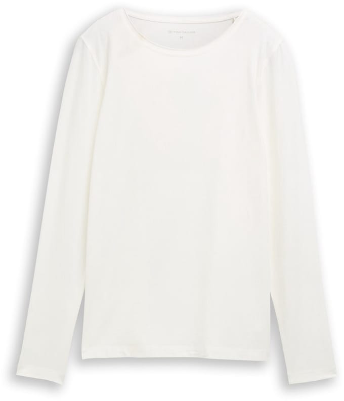 Tom Tailor - Basic shirt met lange mouwen - Maat XXXL - Whisper White