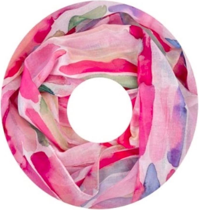 Dunne Colsjaal - Print - Fuchsia/Roze - 80 x 50 cm (20285#)