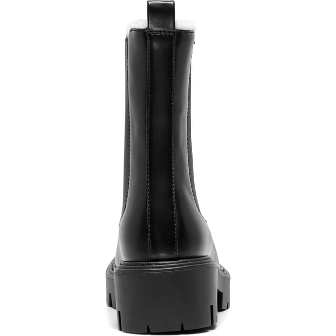 ENKELE BETTY-9 WARME GEVOERDE Polyurethaan Dames Zwarte Hak Enkelboots
