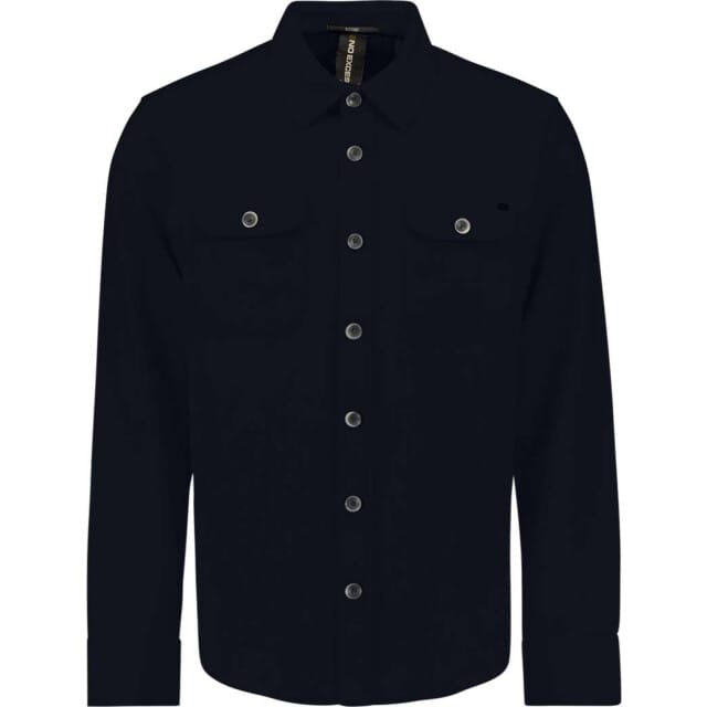 No Excess Overshirt button closure sweat deep blue