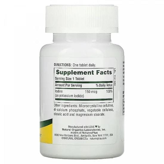 Nature's Plus - Kaliumjodide, 150 mcg, 100 Tabletten