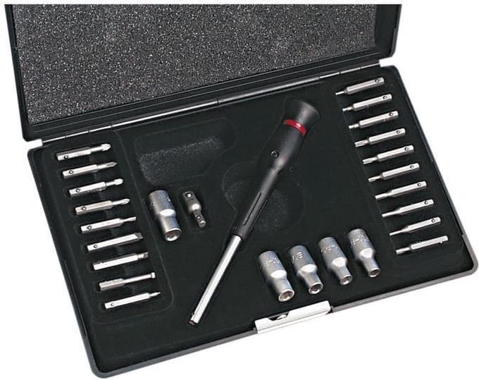 MANNESMANN Set van 26 precisie dopsleutels + eindkappen - Zwart