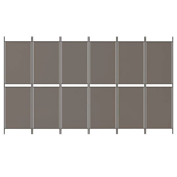 vidaXL - Kamerscherm - met - 6 - panelen - 300x220 - cm - stof - antracietkleurig