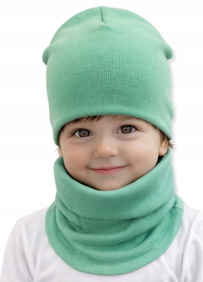 Dartomik - Baby Set - Czapka + Komin - Lichtgroen - 0M+