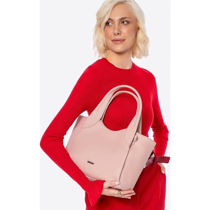 Wittchen - Eco-lederen Handtas - Compact - Roze - Verstelbare Schouderriem