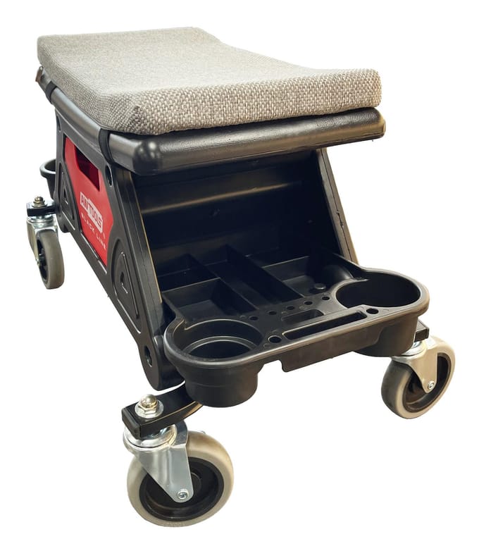 Awtools Black Line - Werkplaatsstoel - Met Opslag - Stalen Frame - Winyl Zit