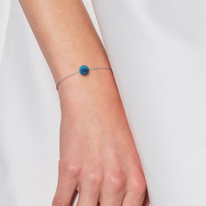 Crystal Sphere Armband Preciosa Silver Blue 925