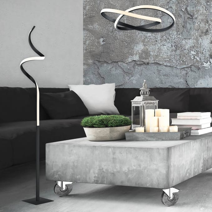 REALITY COURSE - Vloerlamp - Zwart mat - incl. 1x SMD 11 W - Sensor dimmer - Geheugenfunctie - Niet dimbaar