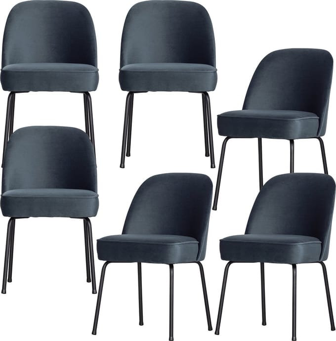 WOOOD Vogue Eetkamerstoelen - Fluweel - Teal - Set van 6