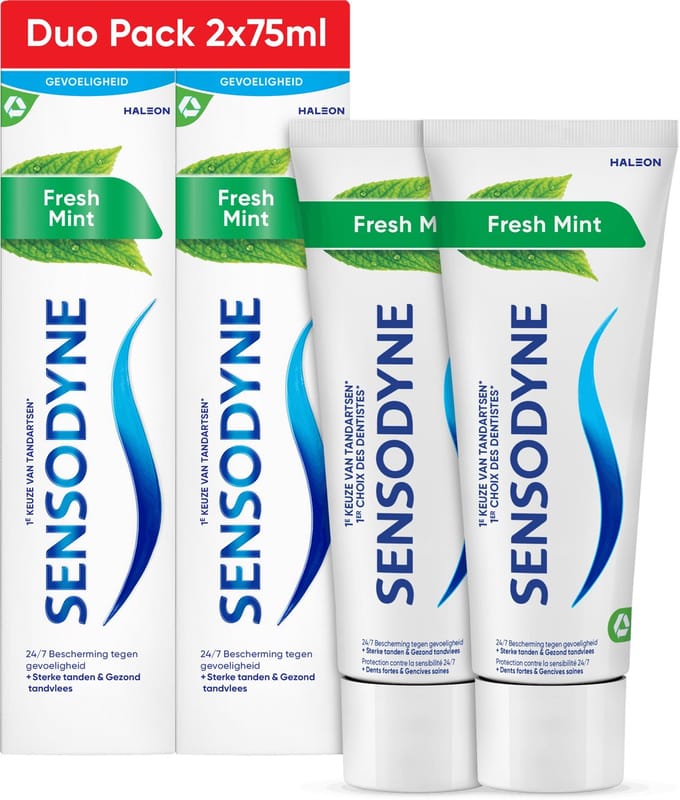 Sensodyne Fresh Mint – Tandpasta – Gevoelige tanden – Duo Pack – 2 x 75 ml