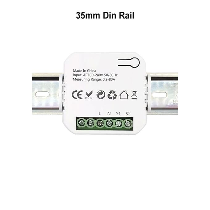 Tuya ZigBee Enkele Fase Klem 80A Energiemeter Mobiele Telefoon APP Regelstroomtransformator veelkleurig