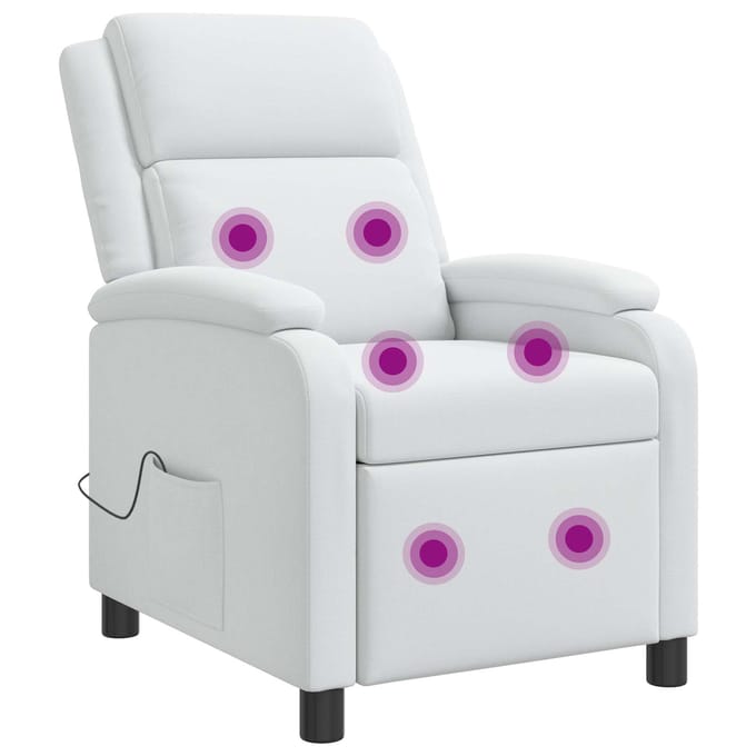 vidaXL - Massage - Relaxstoel - Wit - Stof