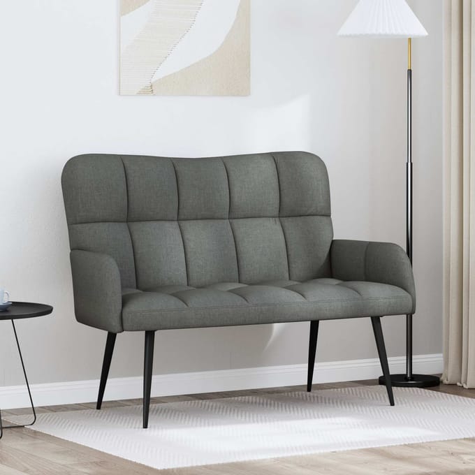 vidaXL - 2-Zits - Sofa - Donkergrijs - 115 - x - 61 - x - 87 - cm - Stof